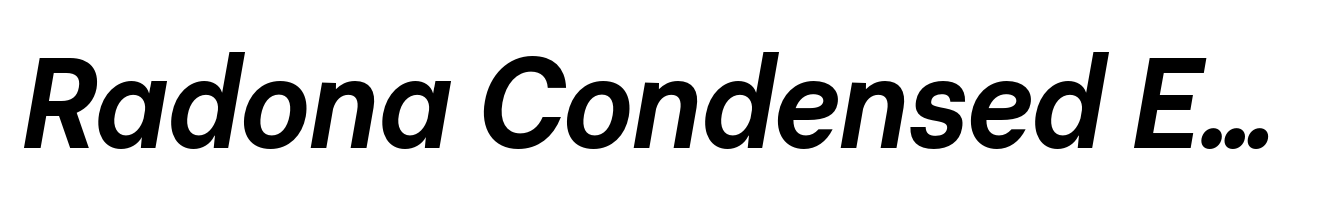 Radona Condensed Ex Bold Italic